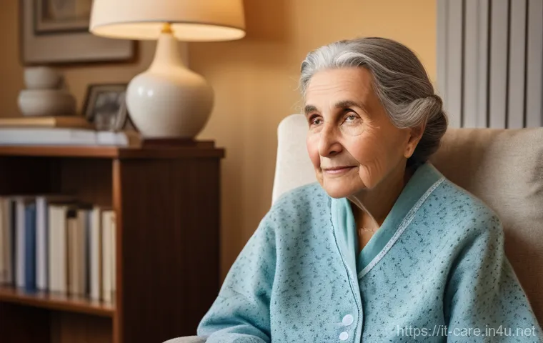 말기암 환자 요양 사례 - **Prompt 1: The Comfort of Home Palliative Care**
    An elderly Italian woman, with kind eyes and a...