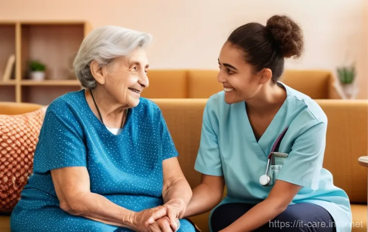 요양병원 재활 프로그램의 특징 - **Prompt:** A technologically advanced rehabilitation session featuring an older Italian man, dresse...