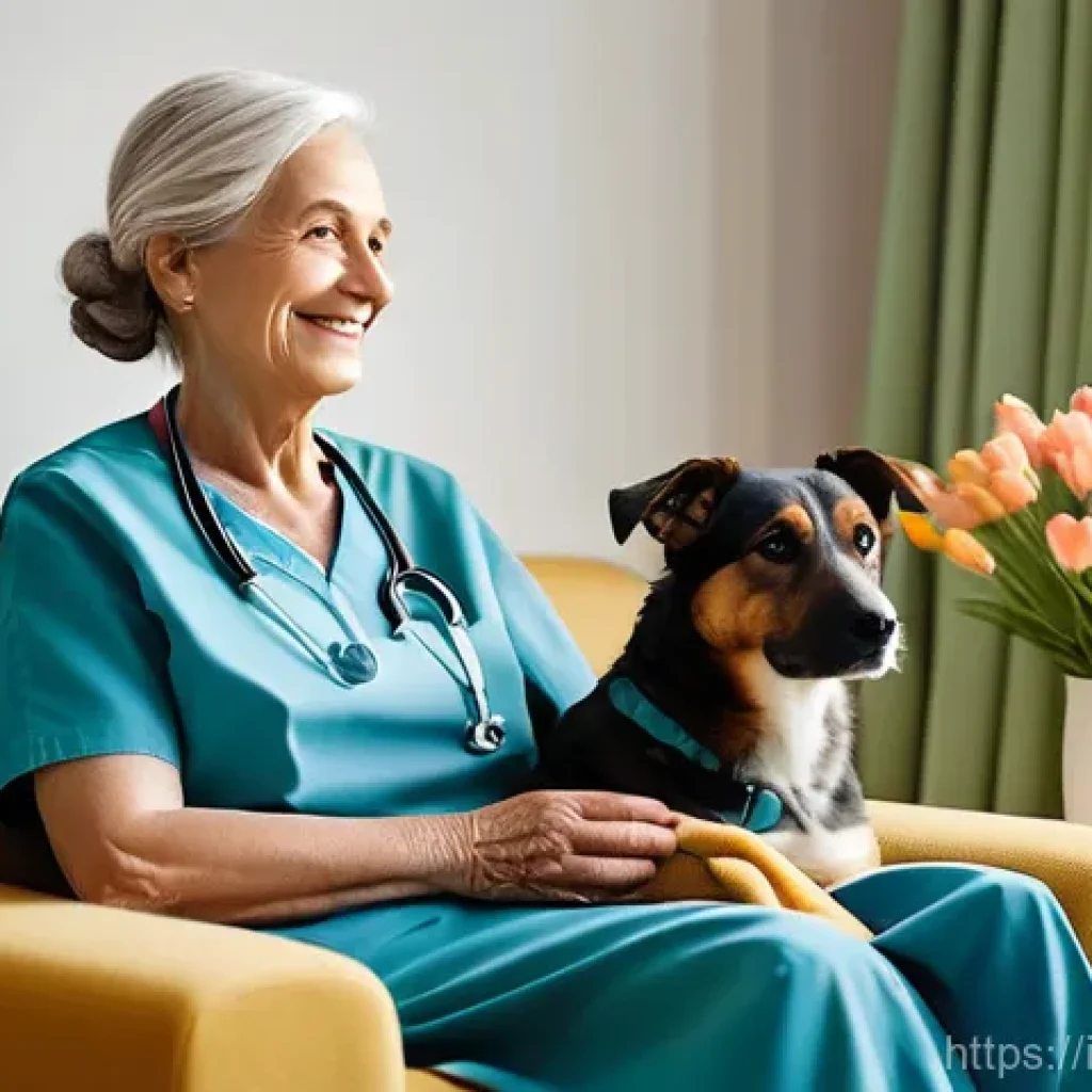 말기암 환자 요양병원 후기 - **Prompt:** A serene and comforting scene inside a modern Italian hospice. The room is bright with n...