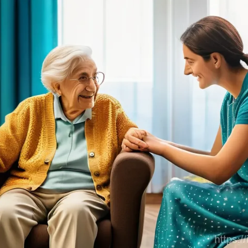요양병원에서의 가족 면회 규칙 - **Prompt 1: Warm Intergenerational Visit**
    "A heartwarming, realistic photo of an elderly Italia...