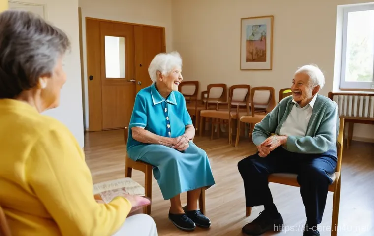 요양병원에서 치료 가능한 병 - **Prompt:** A heartwarming scene inside a bright, modern Italian assisted living facility (RSA). A g...