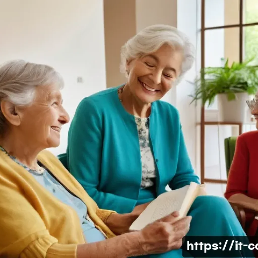 요양병원 방문 예약 방법 - **Prompt:** A heartwarming scene inside a bright, modern Italian elderly care residence. An elegantl...